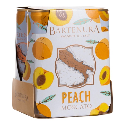 Bartenura Peach Moscato Can - 4 Pack